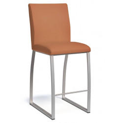 TABOURET CONTEMPORAIN GARNIE EN SIMILI CUIR ET MÉTAL ELITE