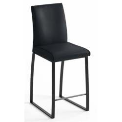 TABOURET CONTEMPORAIN GARNIE EN SIMILI CUIR ET MÉTAL ELITE