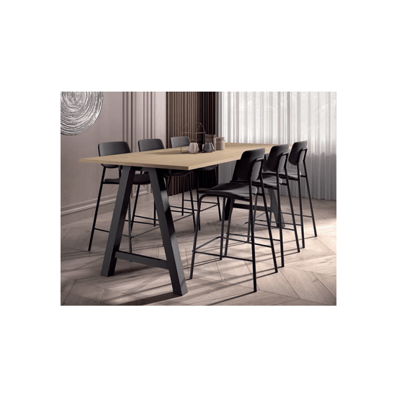 TABOURET BAR VINTAGE EN MÉTAL ET SIMILICUIR LAGO