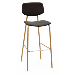 TABOURET BAR VINTAGE EN MÉTAL ET SIMILICUIR LAGO