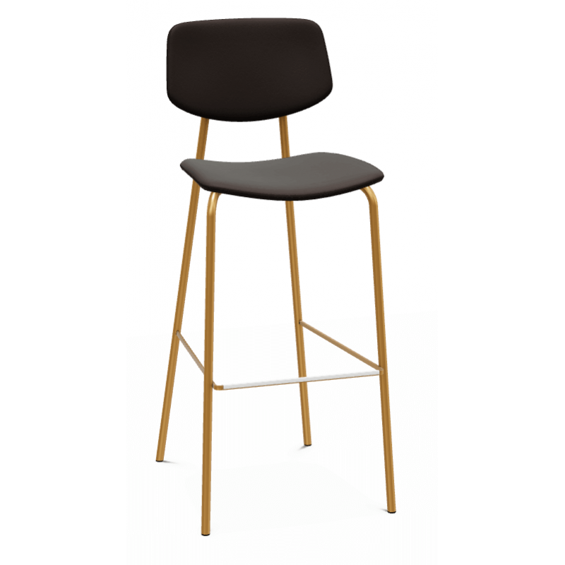 TABOURET BAR VINTAGE EN MÉTAL ET SIMILICUIR LAGO