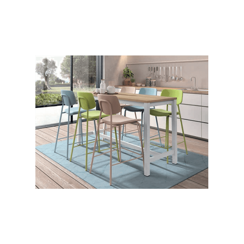 TABOURET SNACK VINTAGE EN MÉTAL ET TISSU LAGO