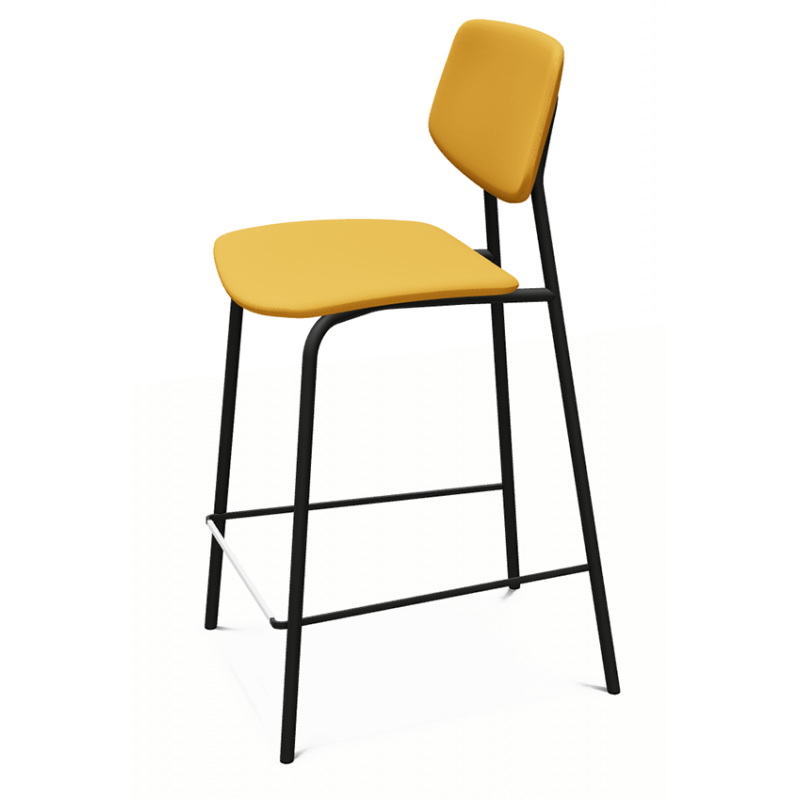 TABOURET SNACK VINTAGE EN MÉTAL ET SIMILICUIR LAGO