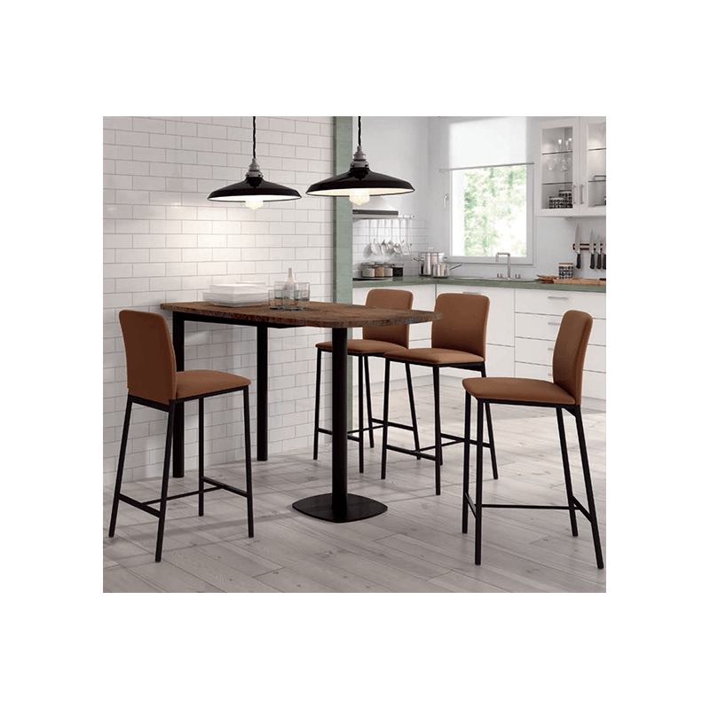 TABOURET DE CUISINE SNACK EN METAL ET SMILICUIR LOFT