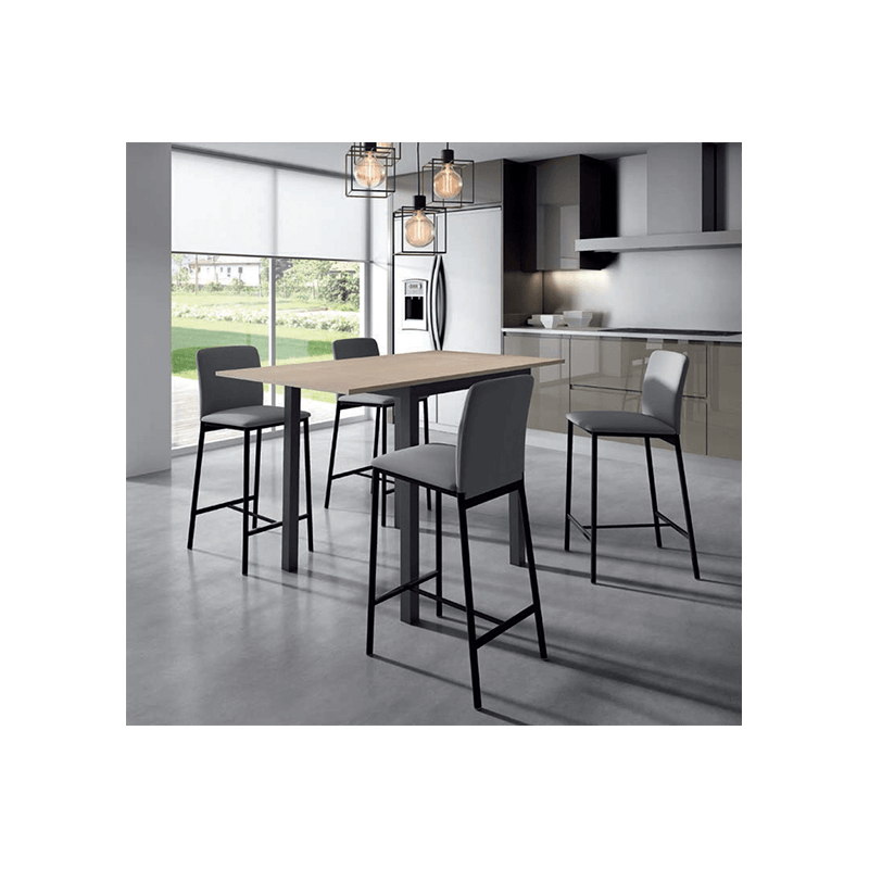 TABOURET DE CUISINE SNACK EN METAL ET SMILICUIR LOFT