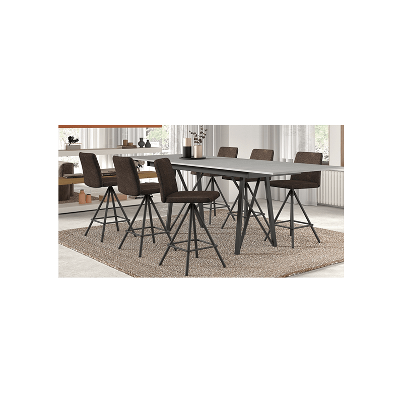 TABOURET SNACK CONTEMPORAIN PIVOTANT EN SIMILICUIR PINOT