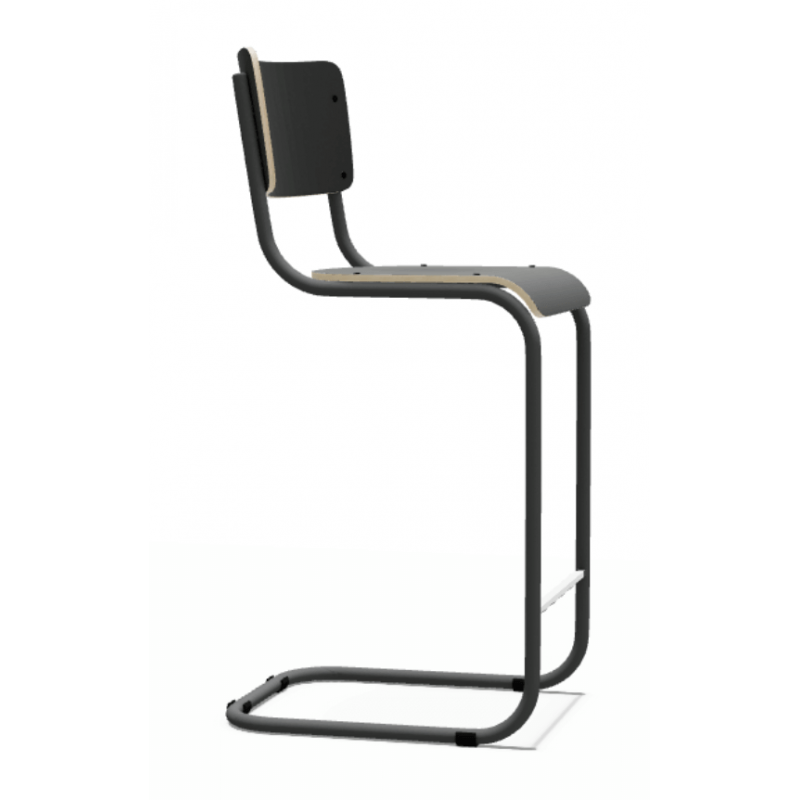 TABOURET RÉTRO SNACK VINTAGE DE STYLE ÉCOLIER EN BOIS ET MÉTAL