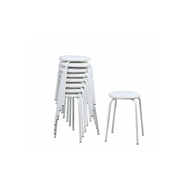 TABOURET BAS D'APPOINT EMPILABLE TABROND SIMILICUIR