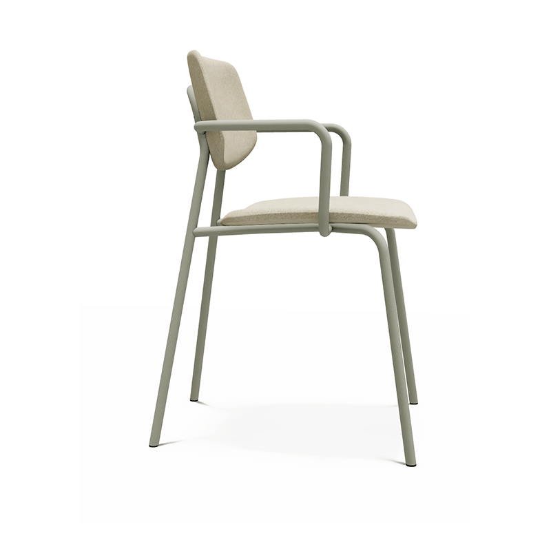 FAUTEUIL DE TABLE VINTAGE EN TISSU ET MÉTAL LAGO-CH