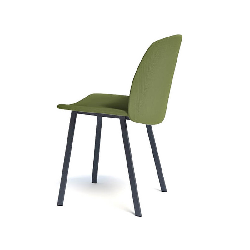 CHAISE CONTEMPORAINE GARNIE SIMILICUIR ET MÉTAL OLIVIA