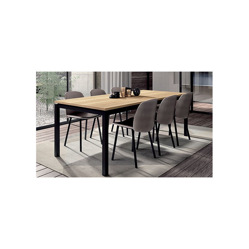 CHAISE CONTEMPORAINE GARNIE SIMILICUIR ET MÉTAL OLIVIA