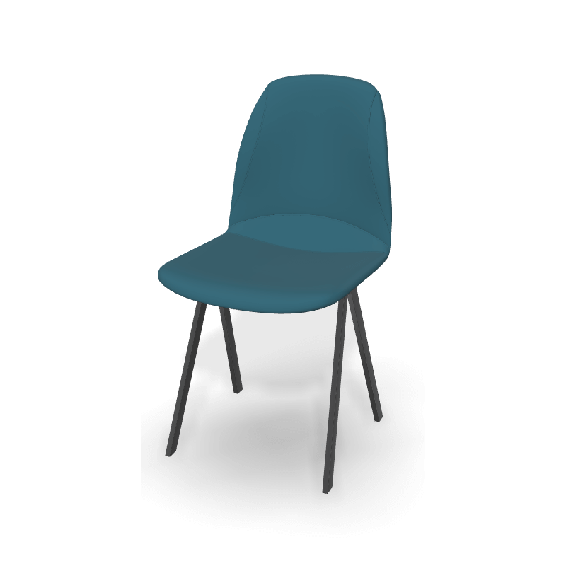 CHAISE CONTEMPORAINE ONA EN SIMILICUIR ET MÉTAL