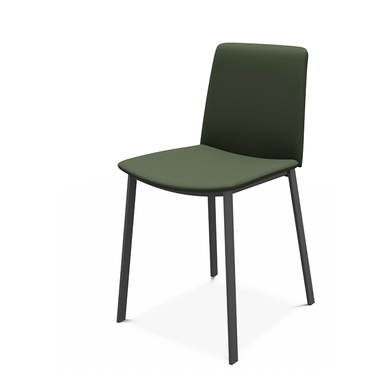 CHAISE MODERNE GARNIE SIMILICUIR ET PIEDS MÉTAL PRIMERA