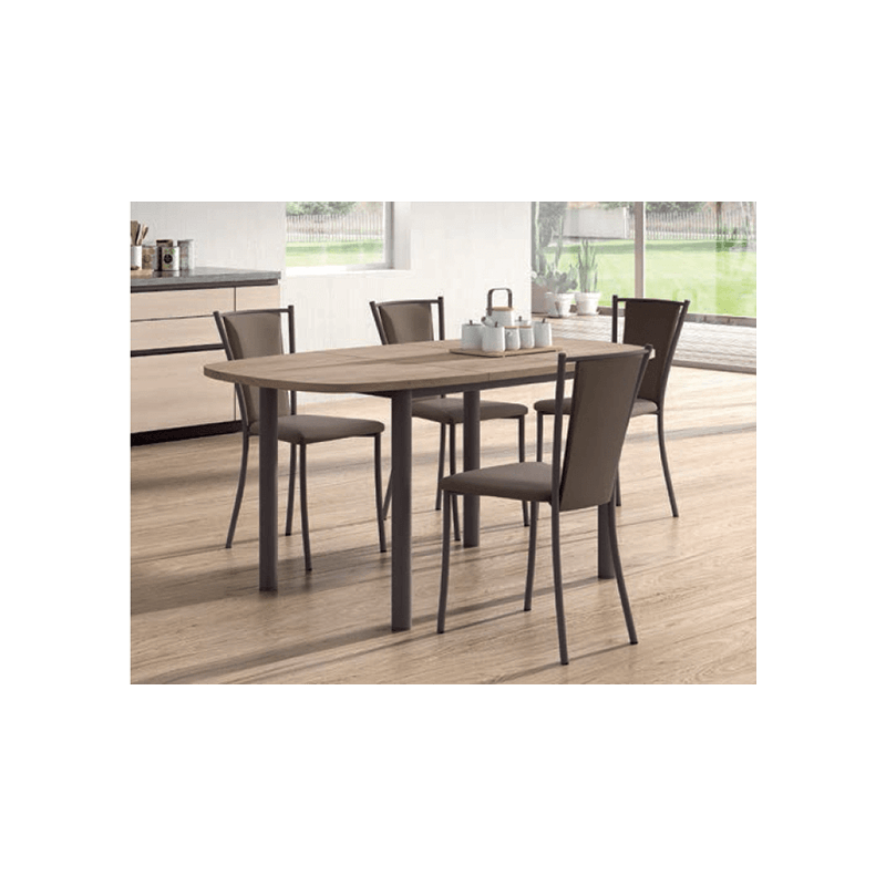 CHAISE DE CUISINE CONTEMPORAINE EN MÉTAL ET SIMILICUIR REINA