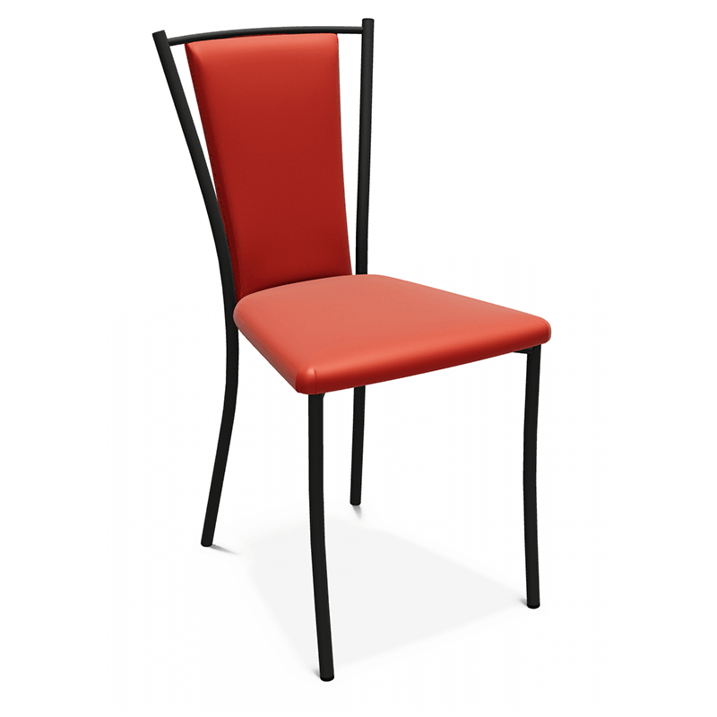 CHAISE DE CUISINE CONTEMPORAINE EN MÉTAL ET SIMILICUIR REINA