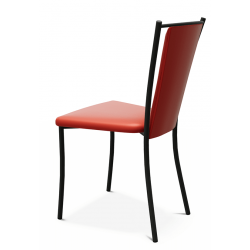 CHAISE DE CUISINE CONTEMPORAINE EN MÉTAL ET SIMILICUIR REINA