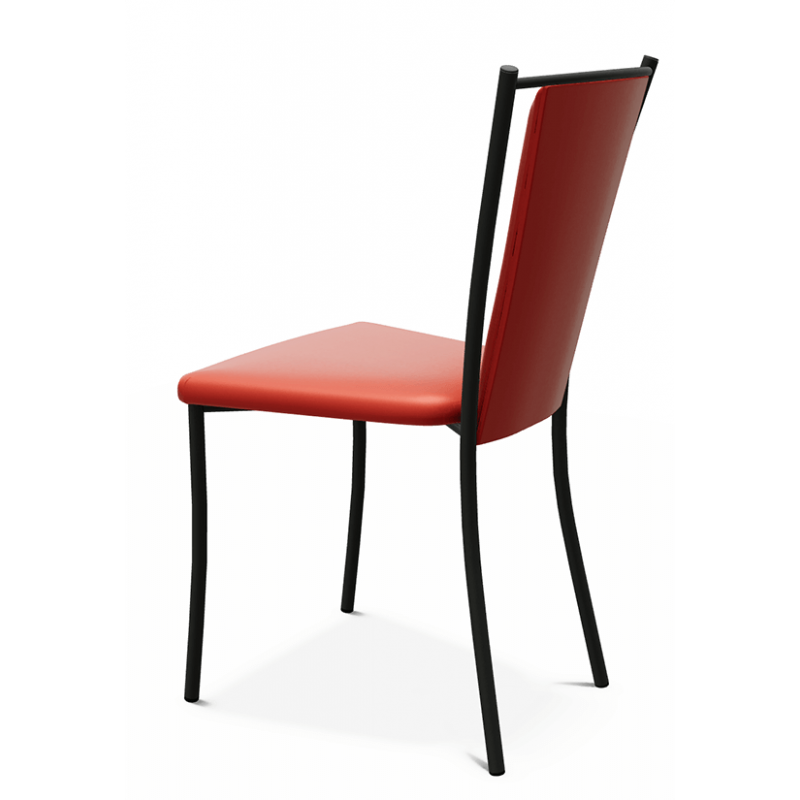 CHAISE DE CUISINE CONTEMPORAINE EN MÉTAL ET SIMILICUIR REINA