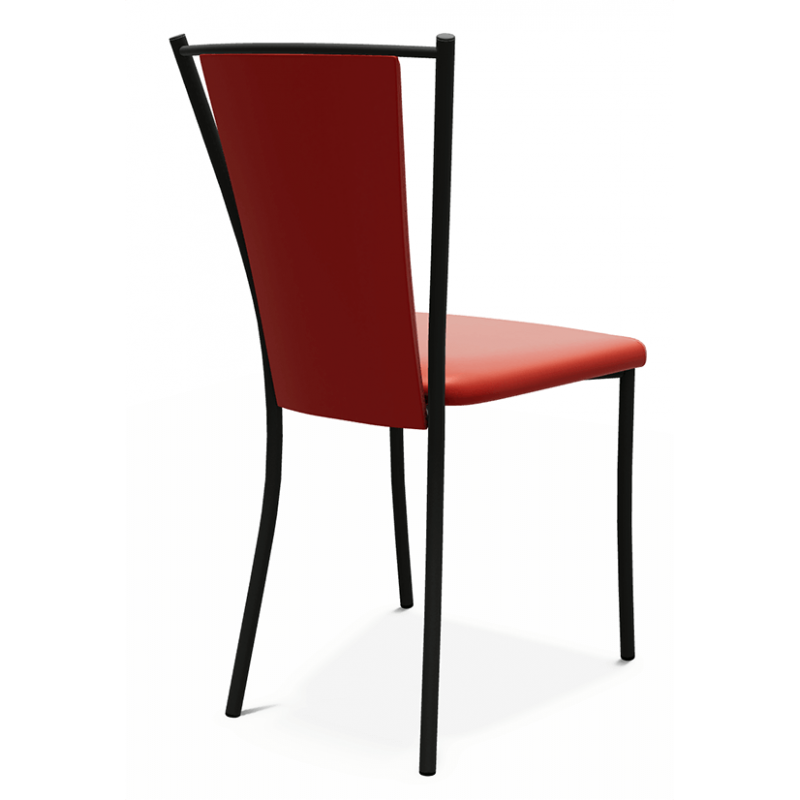 CHAISE DE CUISINE CONTEMPORAINE EN MÉTAL ET SIMILICUIR REINA