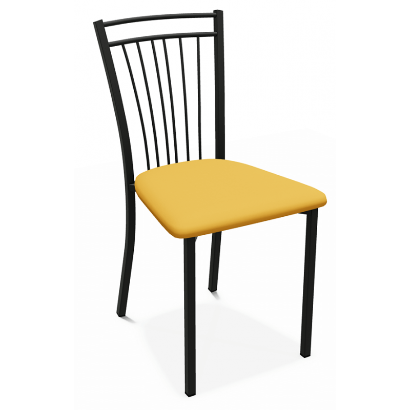 Chaise de Cuisine Contemporaine en Métal et Similicuir VIVA - Le Chaisier