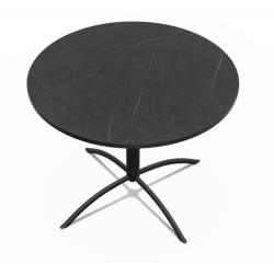 TABLE DE CUISINE RONDE PIEDS CENTRAL LASER FIXE