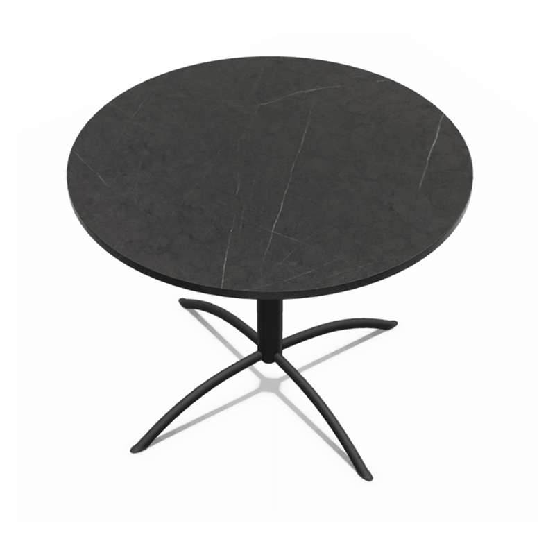 TABLE DE CUISINE RONDE PIEDS CENTRAL LASER FIXE