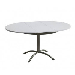 TABLE DE CUISINE RONDE EXTENSIBLE LASER PIEDS CENTRAL