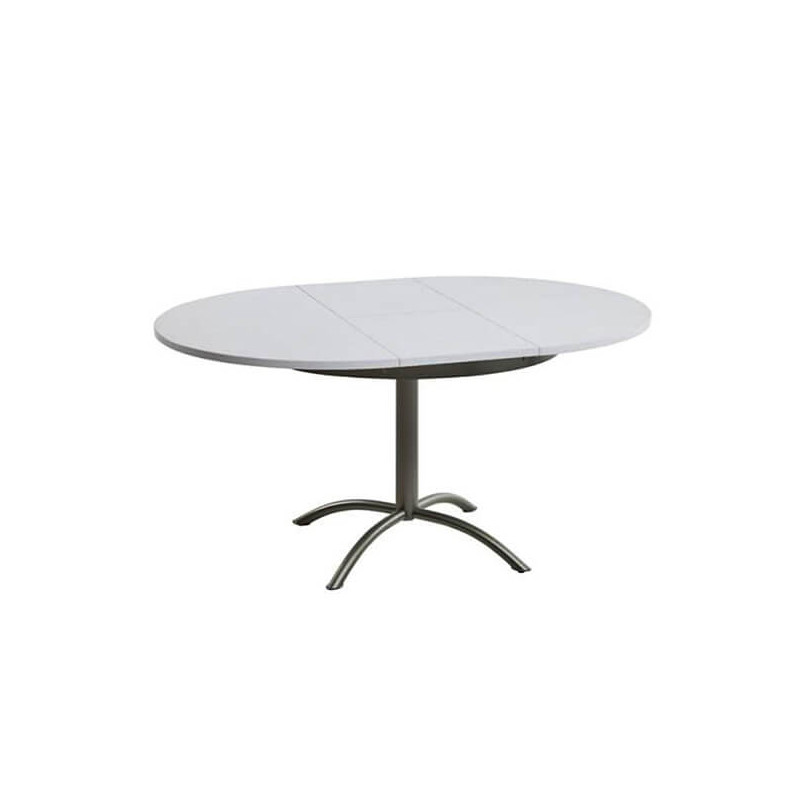 TABLE DE CUISINE RONDE EXTENSIBLE LASER PIEDS CENTRAL