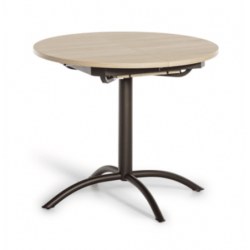 TABLE DE CUISINE RONDE EXTENSIBLE LASER PIEDS CENTRAL