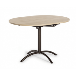 TABLE DE CUISINE RONDE EXTENSIBLE LASER PIEDS CENTRAL