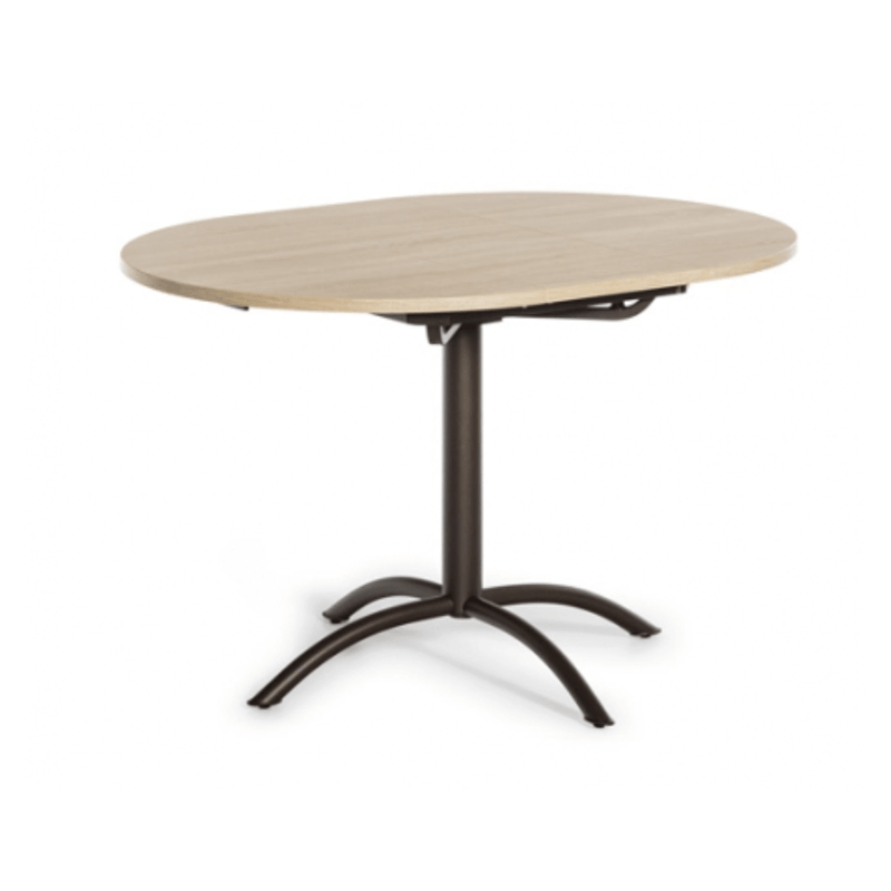 TABLE DE CUISINE RONDE EXTENSIBLE LASER PIEDS CENTRAL