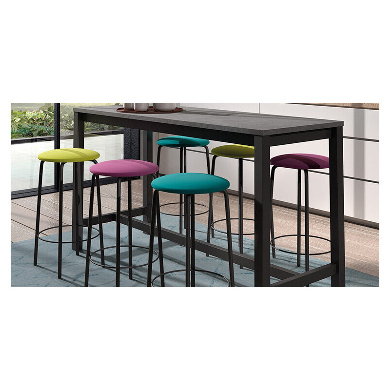 TABLE SNACK EN STRATIFIÉ ET MÉTAL VIENNABAR HT 90 CM