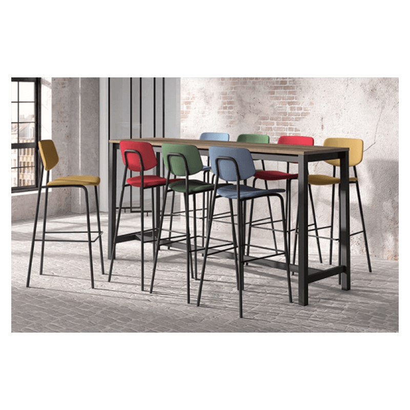 TABLE SNACK EN STRATIFIÉ ET MÉTAL VIENNABAR HT 90 CM