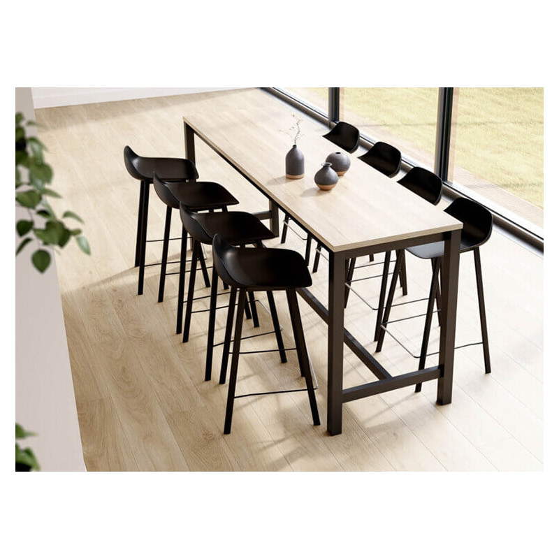 TABLE SNACK EN STRATIFIÉ ET MÉTAL VIENNABAR HT 90 CM