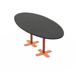 TABLE SNACK OVALE PIEDS CENTRAL SPINNER2 HT 90 CM