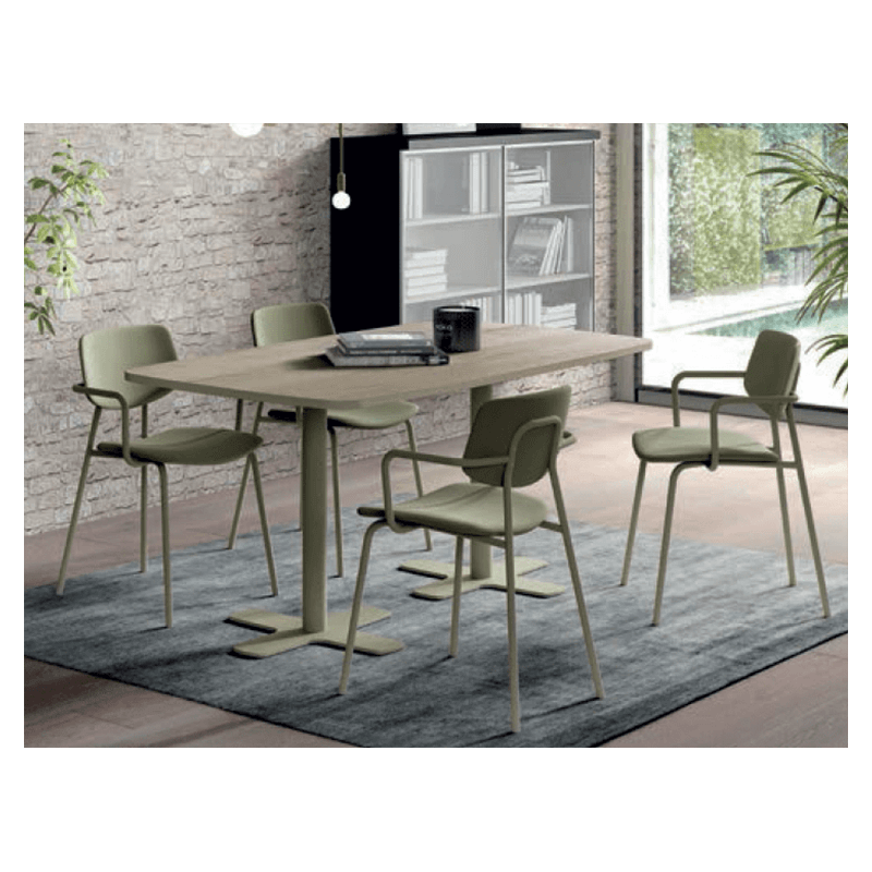 TABLE CONTEMPORAINE RECTANGULAIRE PIEDS CENTRAL SPINNER2 HT 75 CM