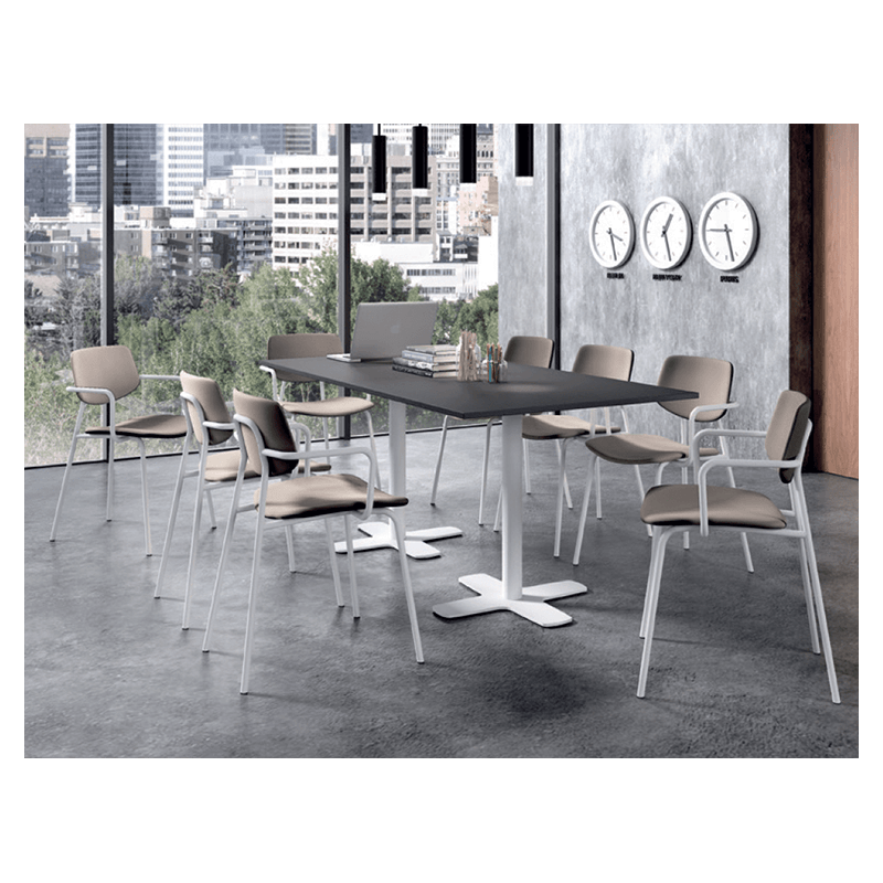 TABLE CONTEMPORAINE RECTANGULAIRE PIEDS CENTRAL SPINNER2 HT 75 CM