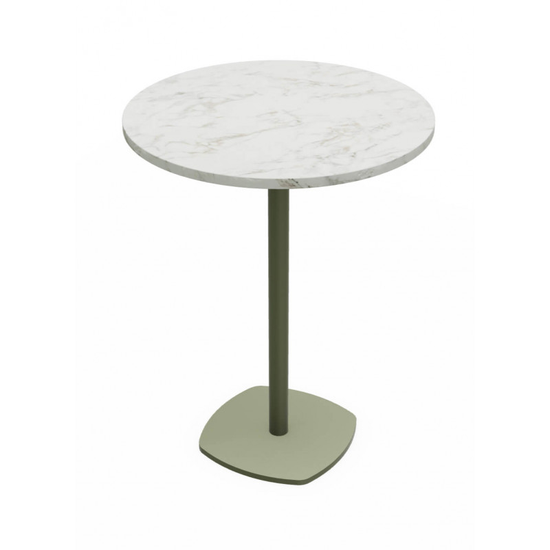 TABLE RONDE EN STRATIFIÉ CIRCA PIEDS CENTRAL HT 90 CM