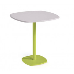 TABLE EN STRATIFIÉ CIRCA CARRÉE ANGLES ARRONDIS HT 75 CM