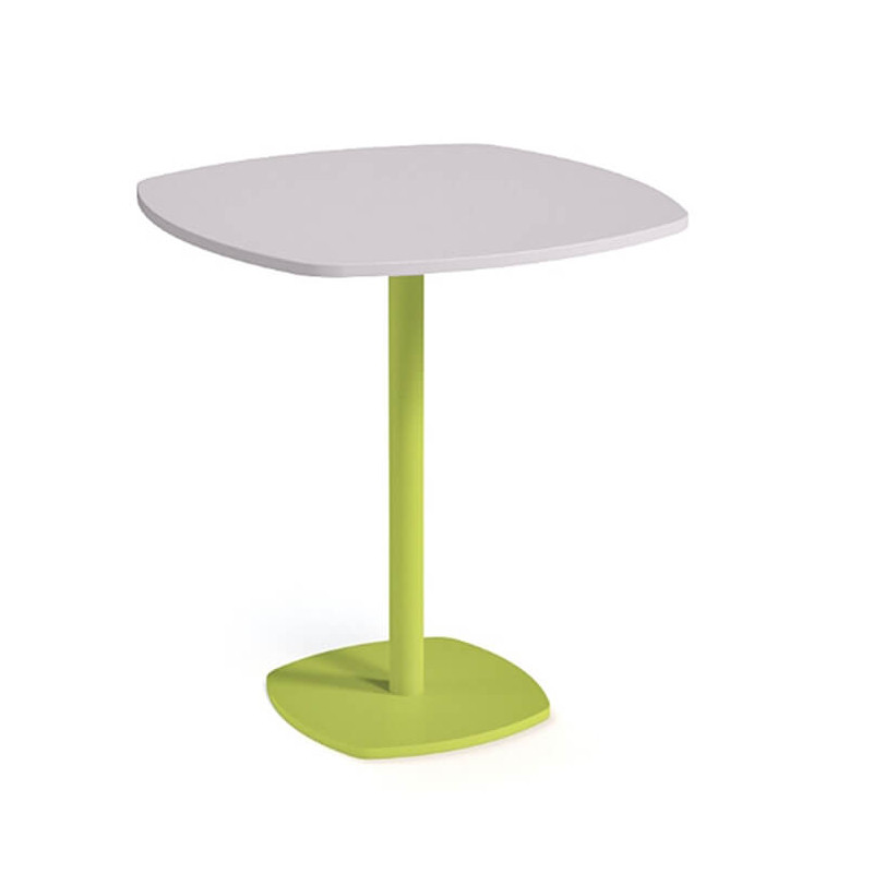 TABLE EN STRATIFIÉ CIRCA CARRÉE ANGLES ARRONDIS HT 75 CM