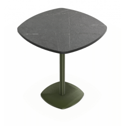 TABLE EN STRATIFIÉ CIRCA CARRÉE ANGLES ARRONDIS HT 75 CM