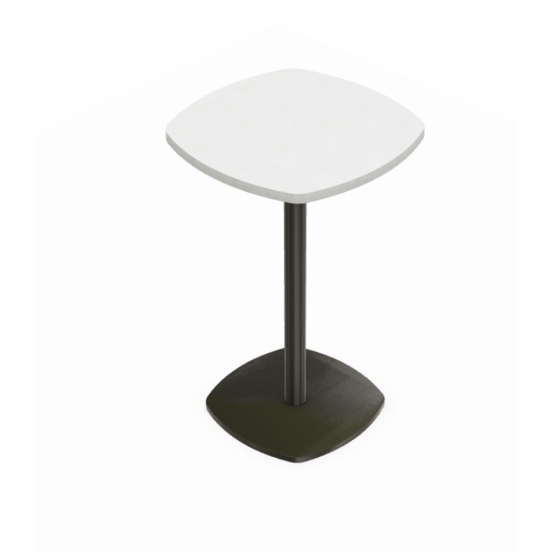 TABLE EN STRATIFIÉ CIRCA CARRÉE ANGLES ARRONDIS HT 75 CM