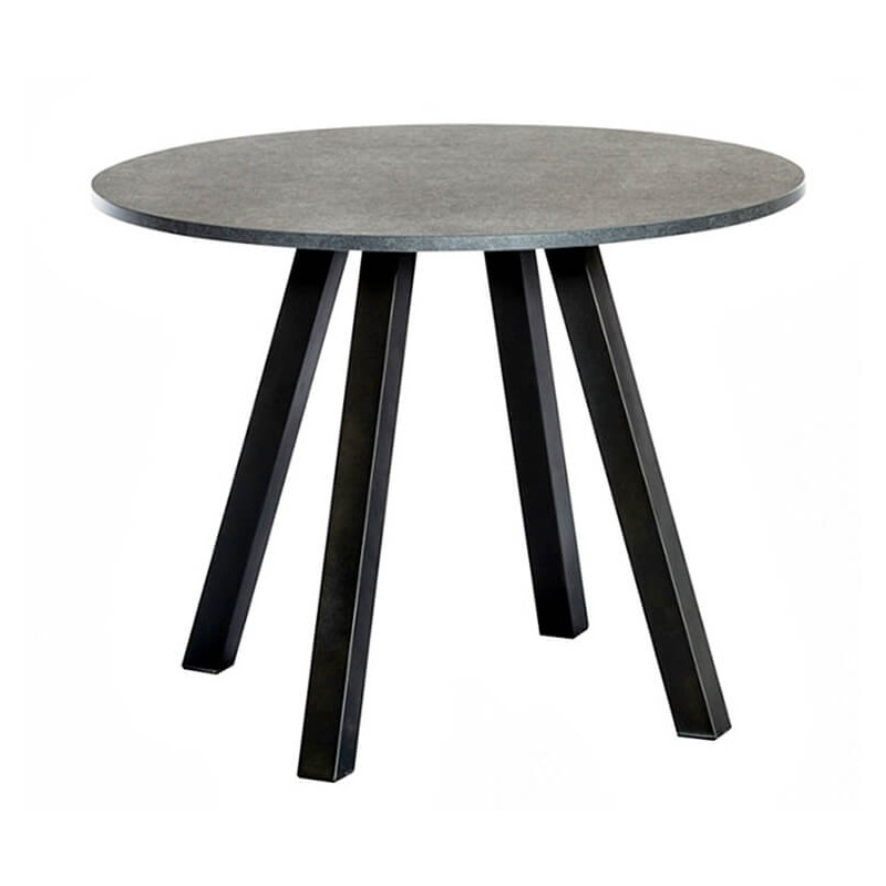 TABLE SNACK RONDE EN STRATIFIÉ PIEDS CENTRAL VENETO HT 90 CM