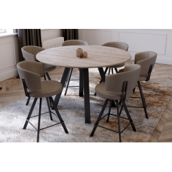 TABLE BAR RONDE EN STRATIFIÉ PIEDS CENTRAL VÉNÉTO HT 105 CM