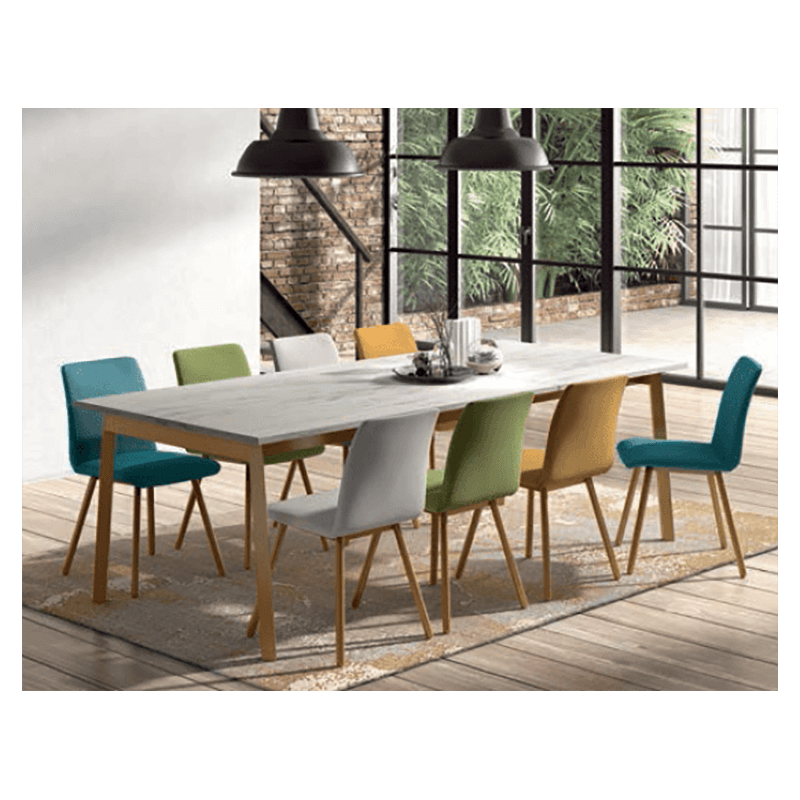 TABLE DE SALLE À MANGER VICTORIA RECTANGULAIRE EXTENSIBLE OU FIXE