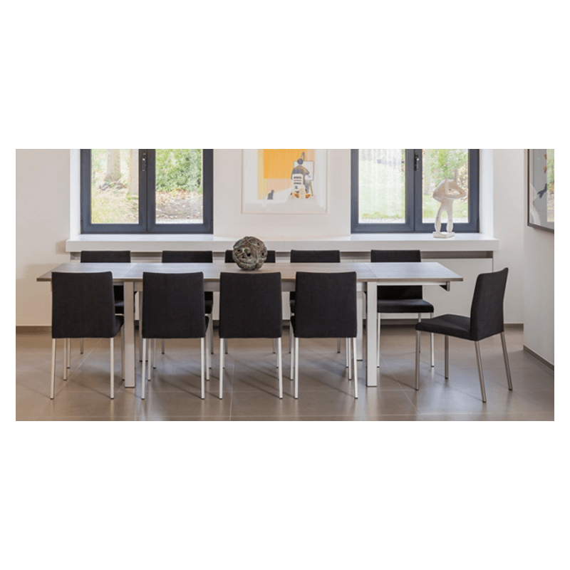 TABLE EN STRATIFIÉ PIEDS MÉTAL EXTENSIBLE ALICANTE