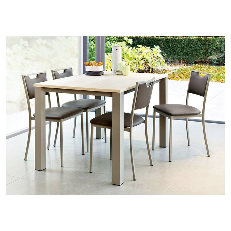TABLE RECTANGULAIRE EN STRATIFIÉ PIEDS MÉTAL VERONA
