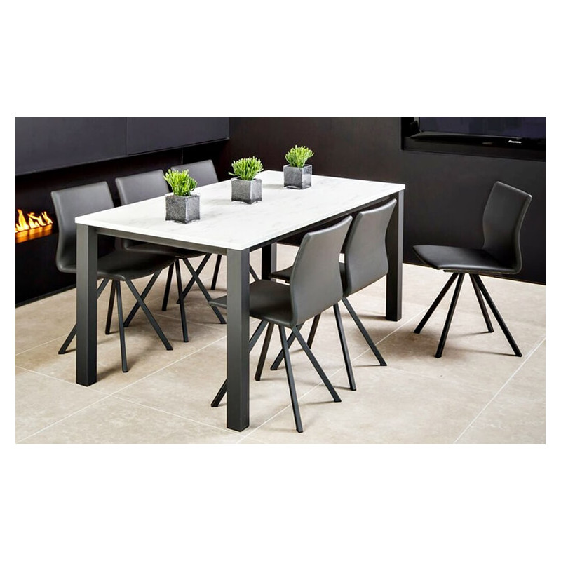 TABLE RECTANGULAIRE EN STRATIFIÉ PIEDS MÉTAL VERONA