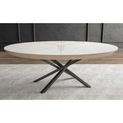 TABLE OVALE EXTENSIBLE EN CHÊNE ET CÉRAMIQUE ELLIPTICA - Le Chaisier