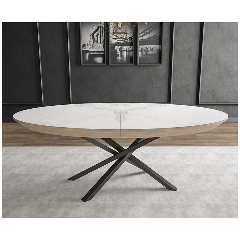 TABLE OVALE EXTENSIBLE CÉRAMIQUE SAGRES