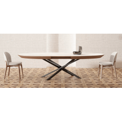 TABLE OVALE EXTENSIBLE CÉRAMIQUE SAGRES